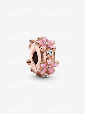 Pandora Pink Daisy Spacer Clip Charm